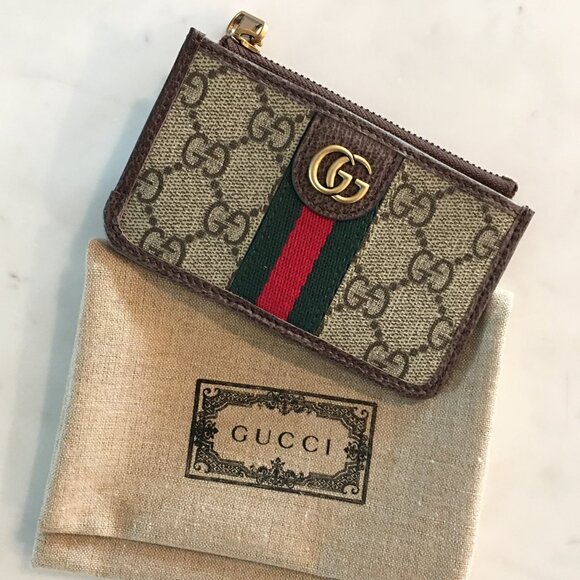 Gucci Accessories - GUCCI Ophidia Coin Purse/Card Holder Brown/Beige